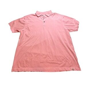Thaddeus Men's XXL Short Sleeve Polo Shirt Salmon Pink Cotton Spandex Knit